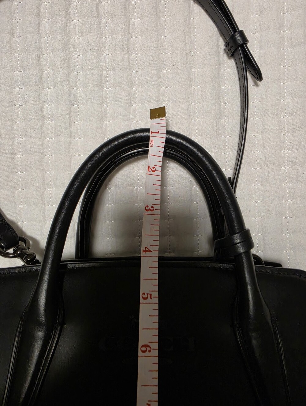 Coach Andrea Black Leather Medium Satchel - Picture 15 of 16